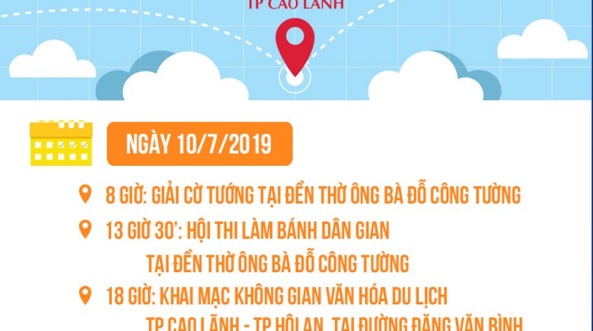 Infographic Lịch biểu Tuần lễ Văn hóa Du lịch tỉnh Đồng Tháp 2019